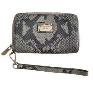 Michael Kors Snakeskin Zip Around Wristlet